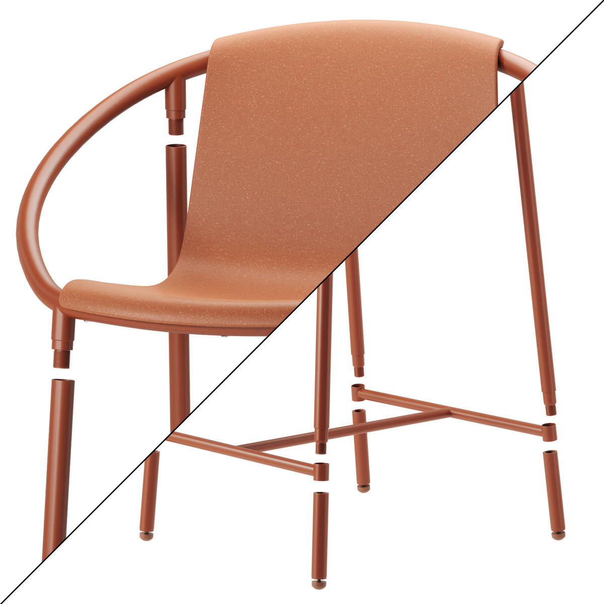 BARSTUHL Ringo, Terracotta Braun - Braun, Metall (58/90/64cm) - Umbra