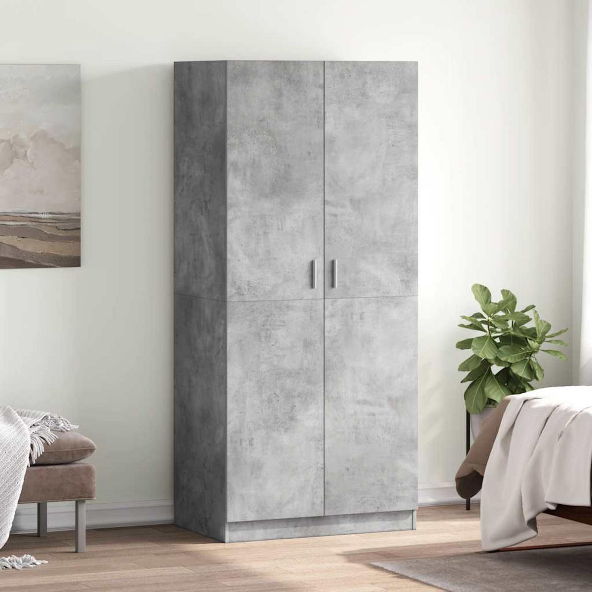 DREHTÜRENSCHRANK Duty 80/52/180 cm - Grau, Holzwerkstoff (80/180/52cm) - Nettlife