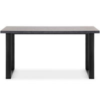 ESSTISCH CETO ausziehbar rechteckig Loft-Stile, grau - Schwarz/Grau, Holz/Metall (80/150/77cm) - KONSIMO®