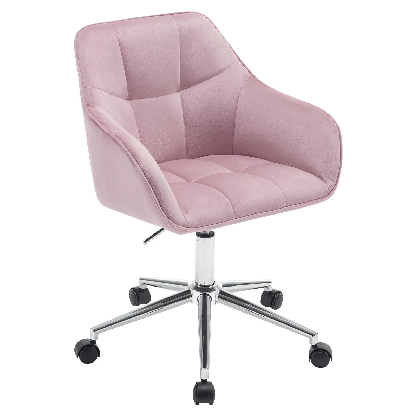 BÜROSTUHL höhenverstellbar drehbar Samt Pink - Pink, Metall (40.5/40/61cm) - Meubliv