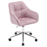 BÜROSTUHL höhenverstellbar drehbar Samt Pink - Pink, Metall (40.5/40/61cm) - Meubliv