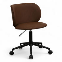 DREHSTUHL höhenverstellbar in Kunstleder Dunkelbraun - Schwarz/Braun, Textil/Metall (57/71/56cm) - Furnhouse