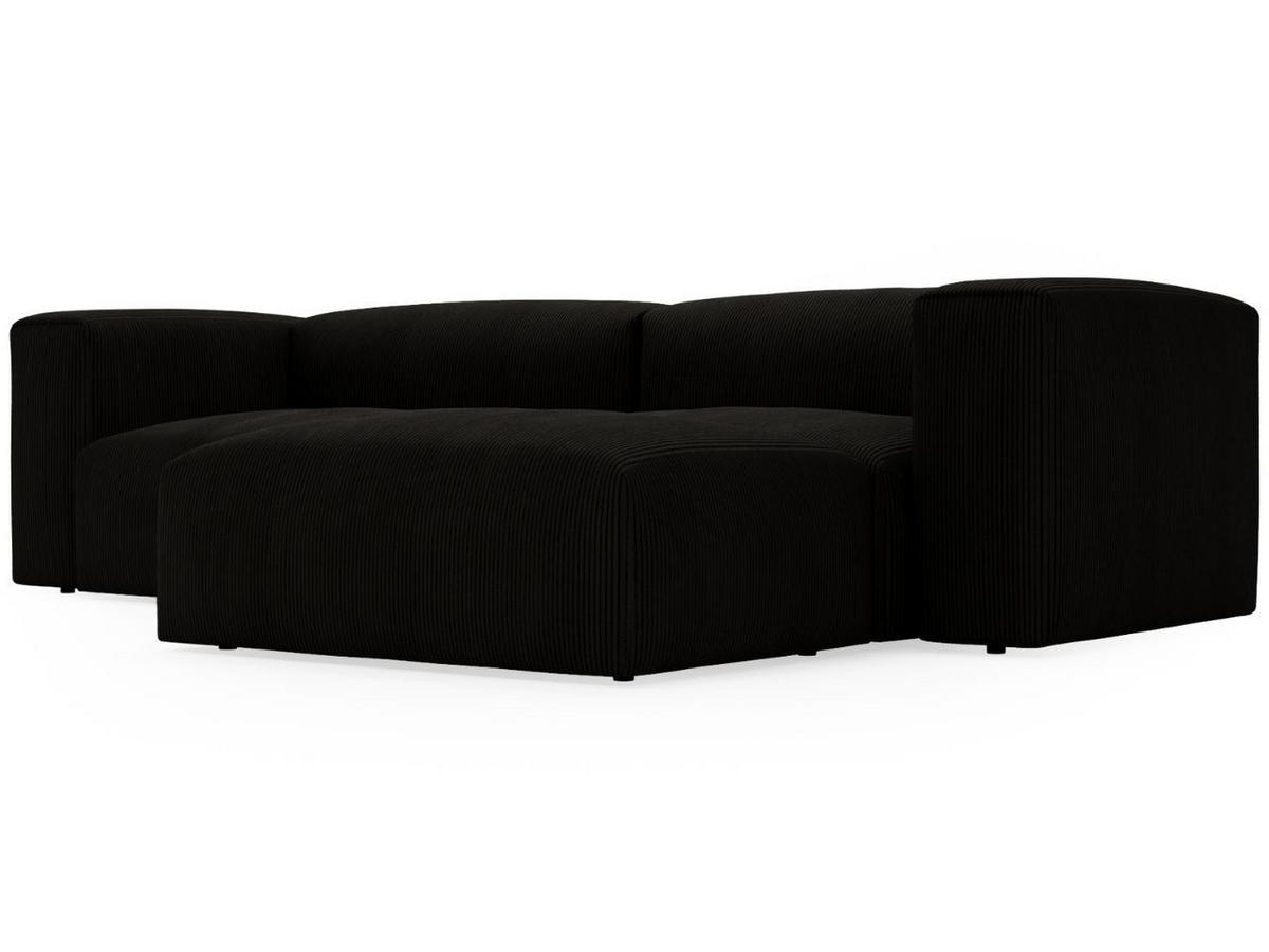 ECKSOFA Landi Schwarz Rechts - Schwarz, Kunststoff/Textil (240/180cm) - Graingold