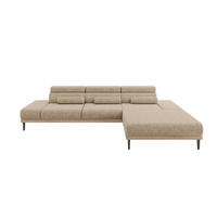 ELEKTRISCHES ECKSOFA Rechts MONA 316x205x85 Braun Velours - Braun, Holzwerkstoff/Textil (316/205cm) - ALTDECOR