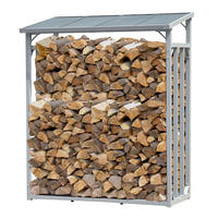 KAMINHOLZREGAL Außen 130x70x185 cm Aluminium Grau 1,6 m³ / 2,5 SRM - Grau, Metall (130/185/70cm) - QUICK STAR