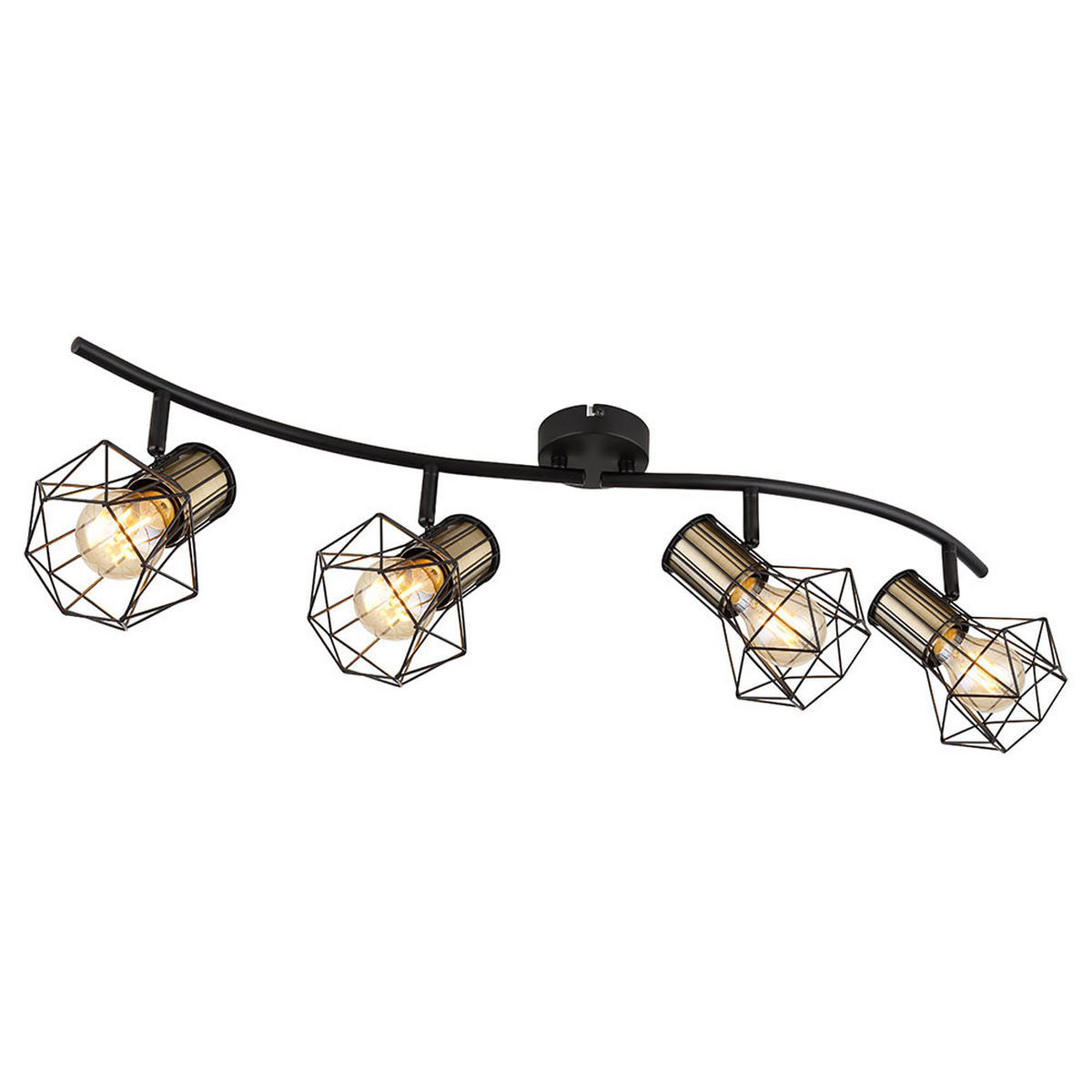 DECKENLEUCHTE PRISKA Metall Schwarz - Schwarz, Metall (80/22.5/19cm) - Globo Lighting