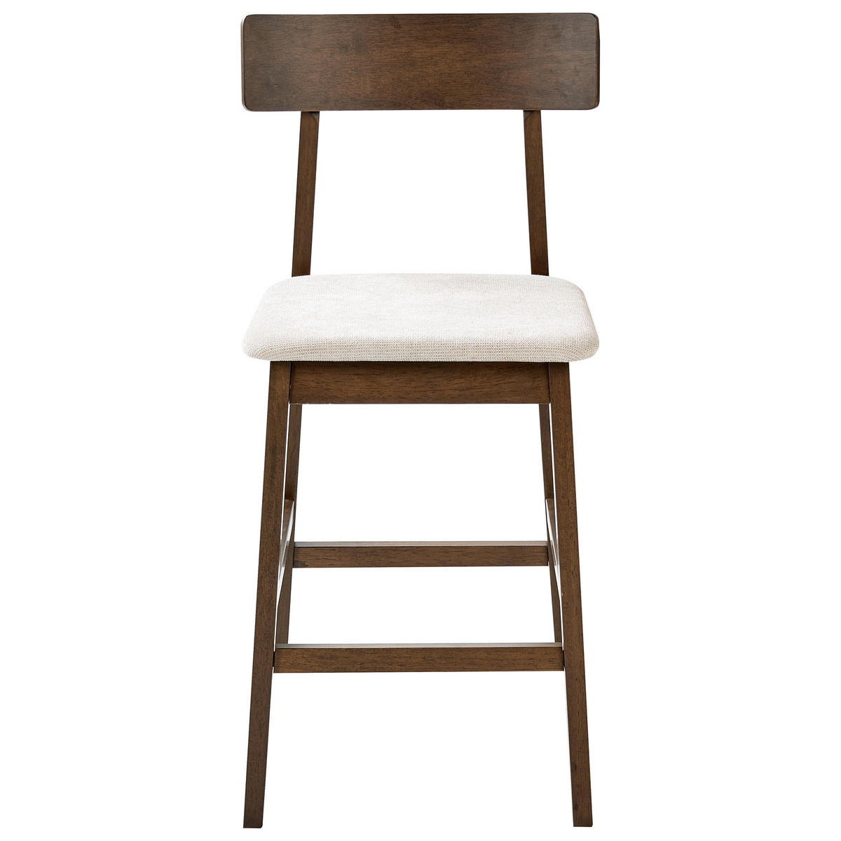 BARSTUHL 2er-Set Holz Dunkelbraun/Taupe Isanti - Dunkelbraun, Holz (44/92/54cm) - Beliani