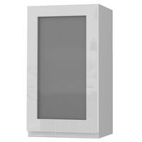 HÄNGESCHRANK Florence W2S/40 Grau / RAL 9003 signalweiß HG 40 / 32,5 / 72cm - Türanschlag rechts - Weiß Hochglanz/Grau, Holz/Holzwerkstoff (40/72/32.5cm) - Feldmann-Wohnen