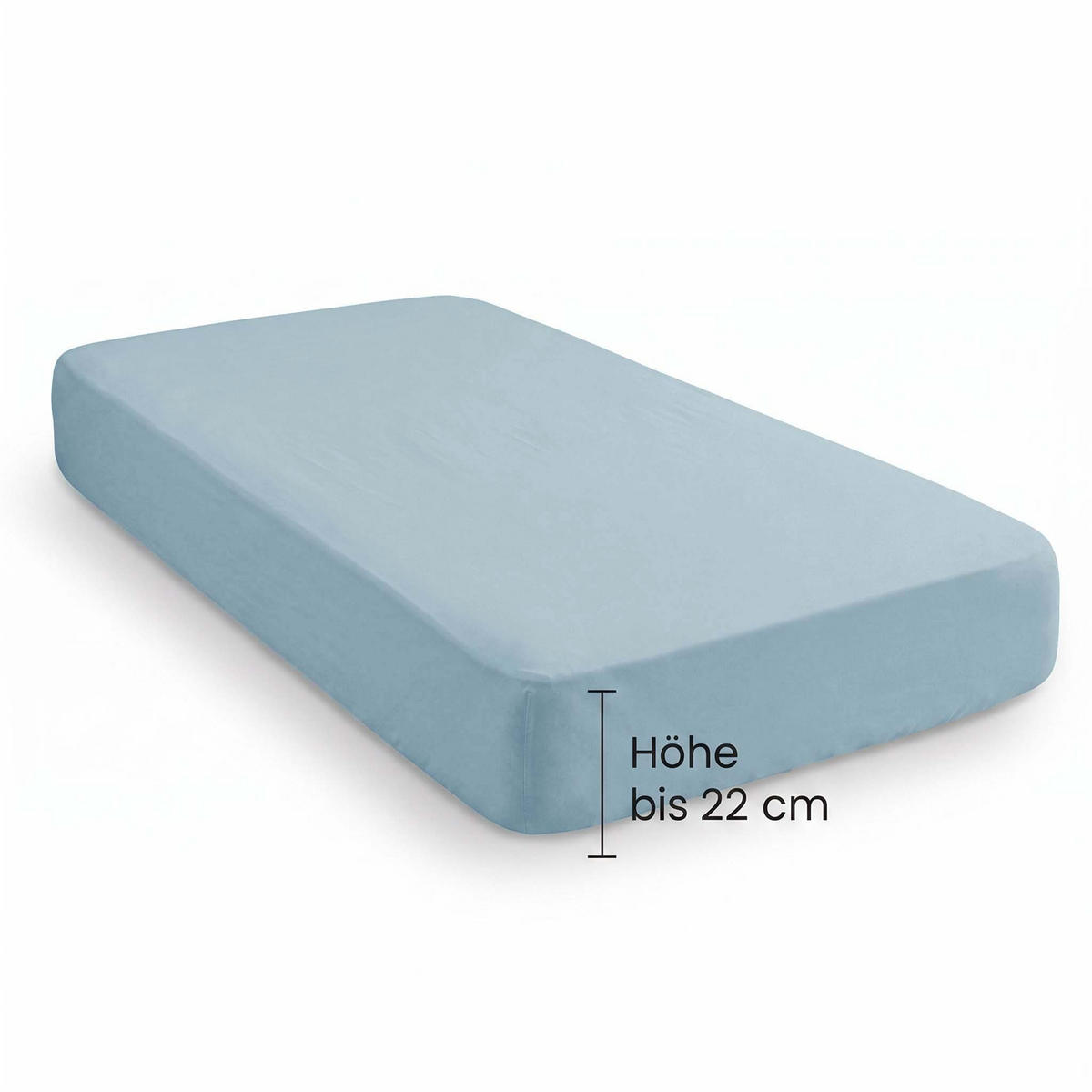 SPANNBETTTUCH Premium Biber taubenblau, 140x200 cm - 160x200 cm - Blaugrau, Textil (160/200cm) - biberna