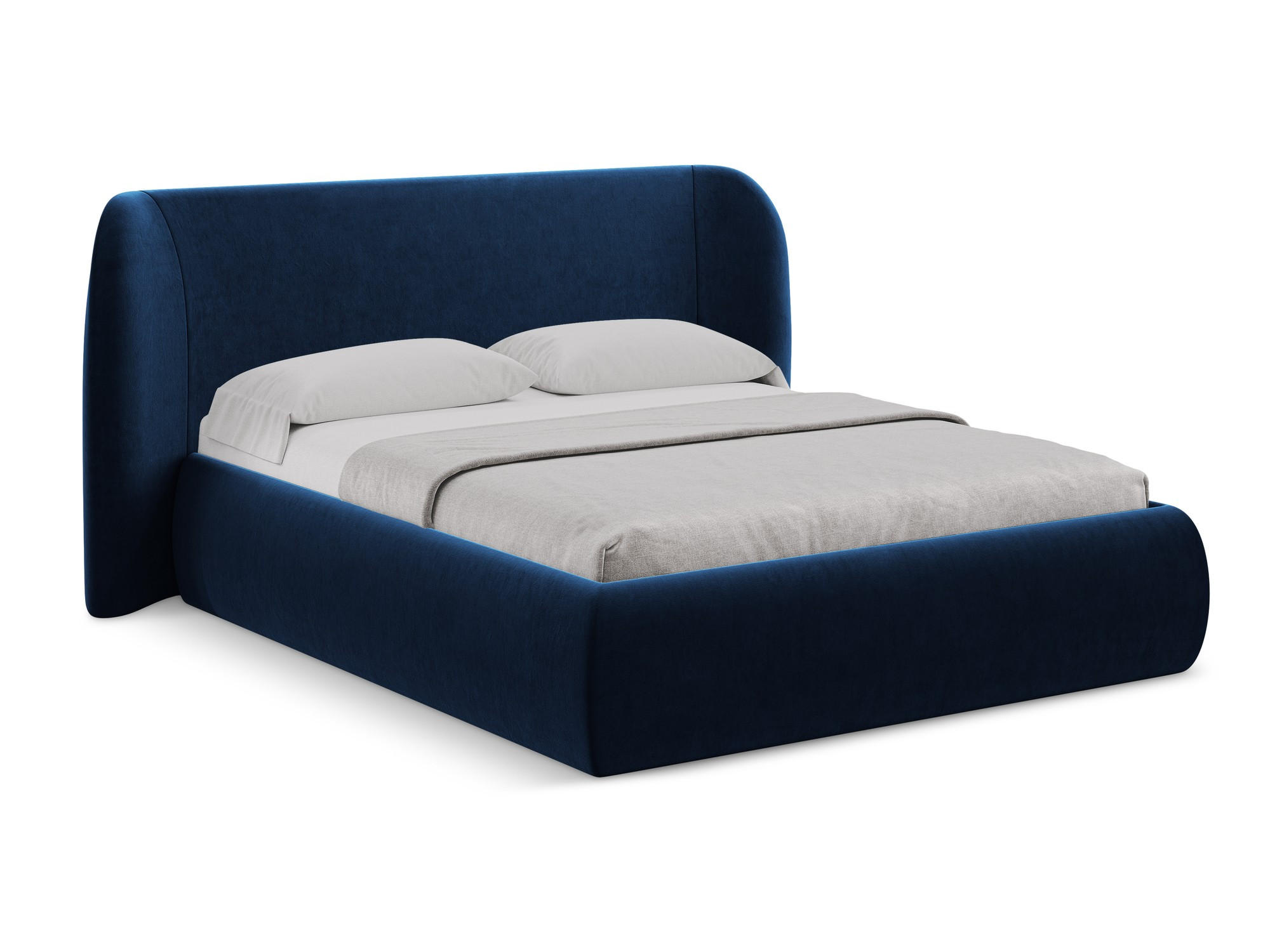 POLSTERBETT mit Bettkasten und Lattenrost 190x215 Blau - Blau/Schwarz, Kunststoff/Textil (140/200cm) - Makamii