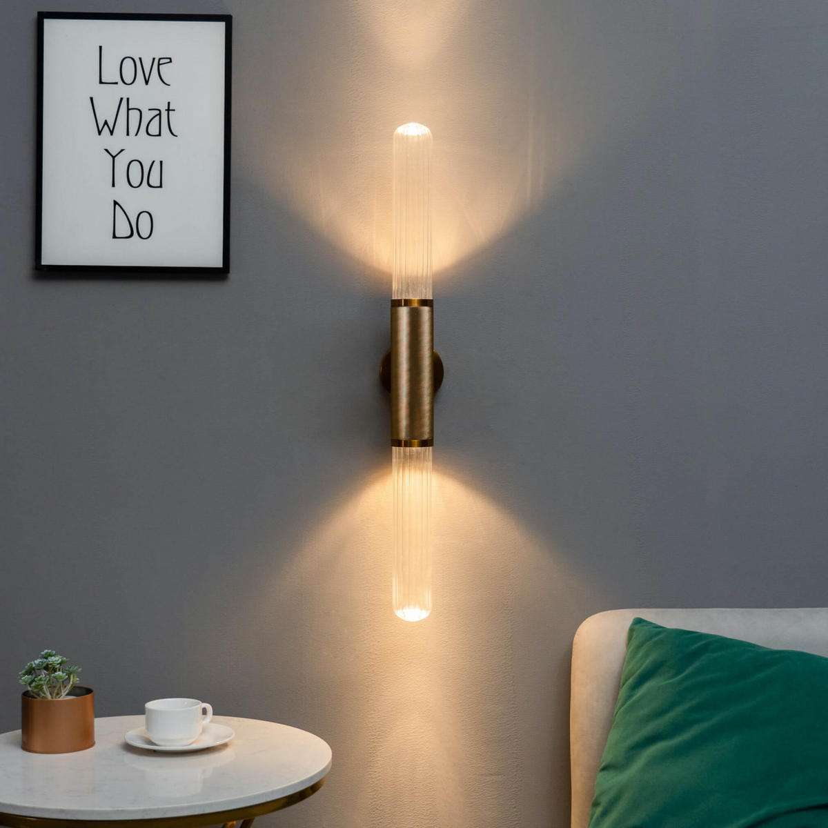 WANDLEUCHTE Hita, Gold / Messing, 74cm - Goldfarben, Glas (12/74/74cm) - KOSILUM