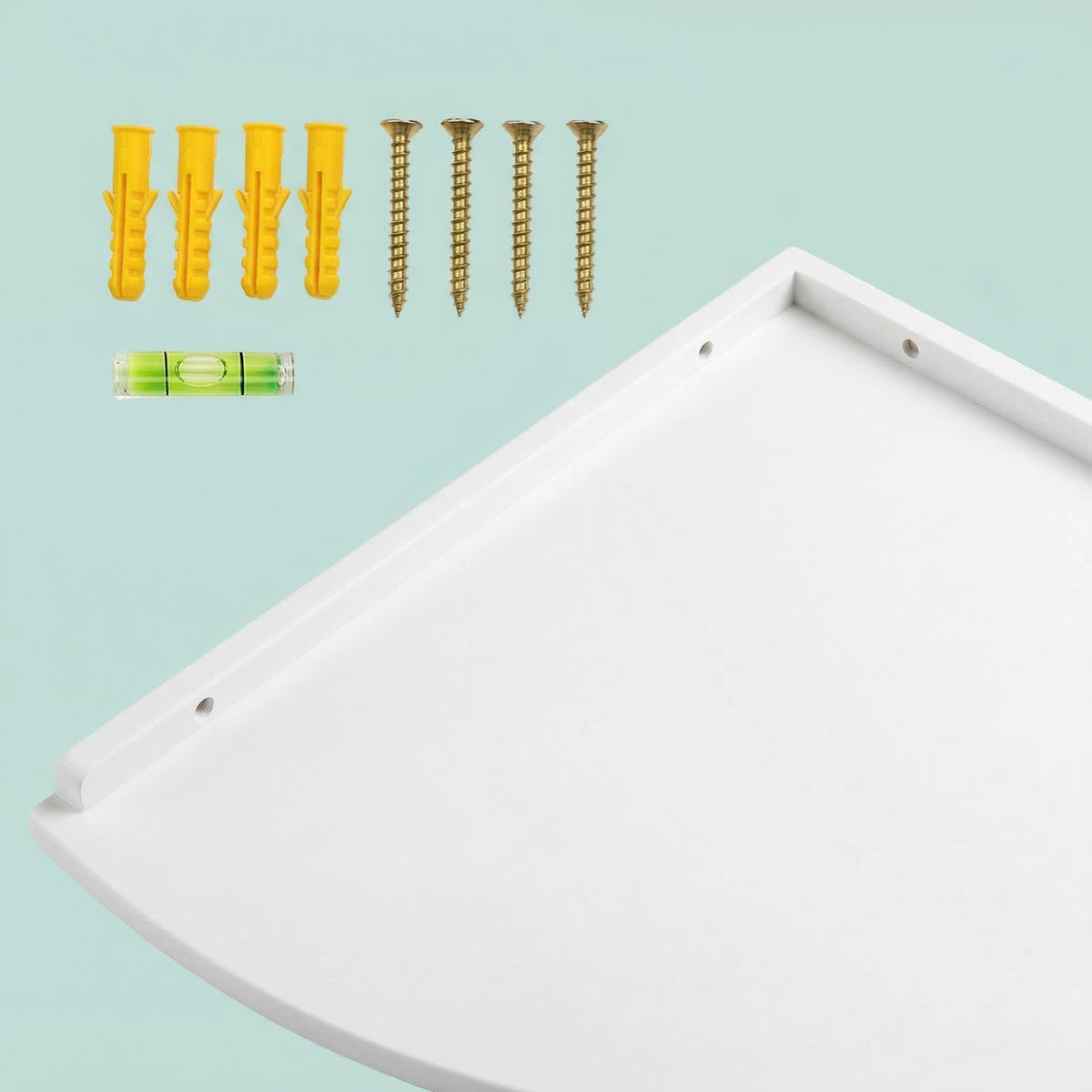 ROHOVÁ pol. - biela, drevo (40/3/40cm) - Relaxdays