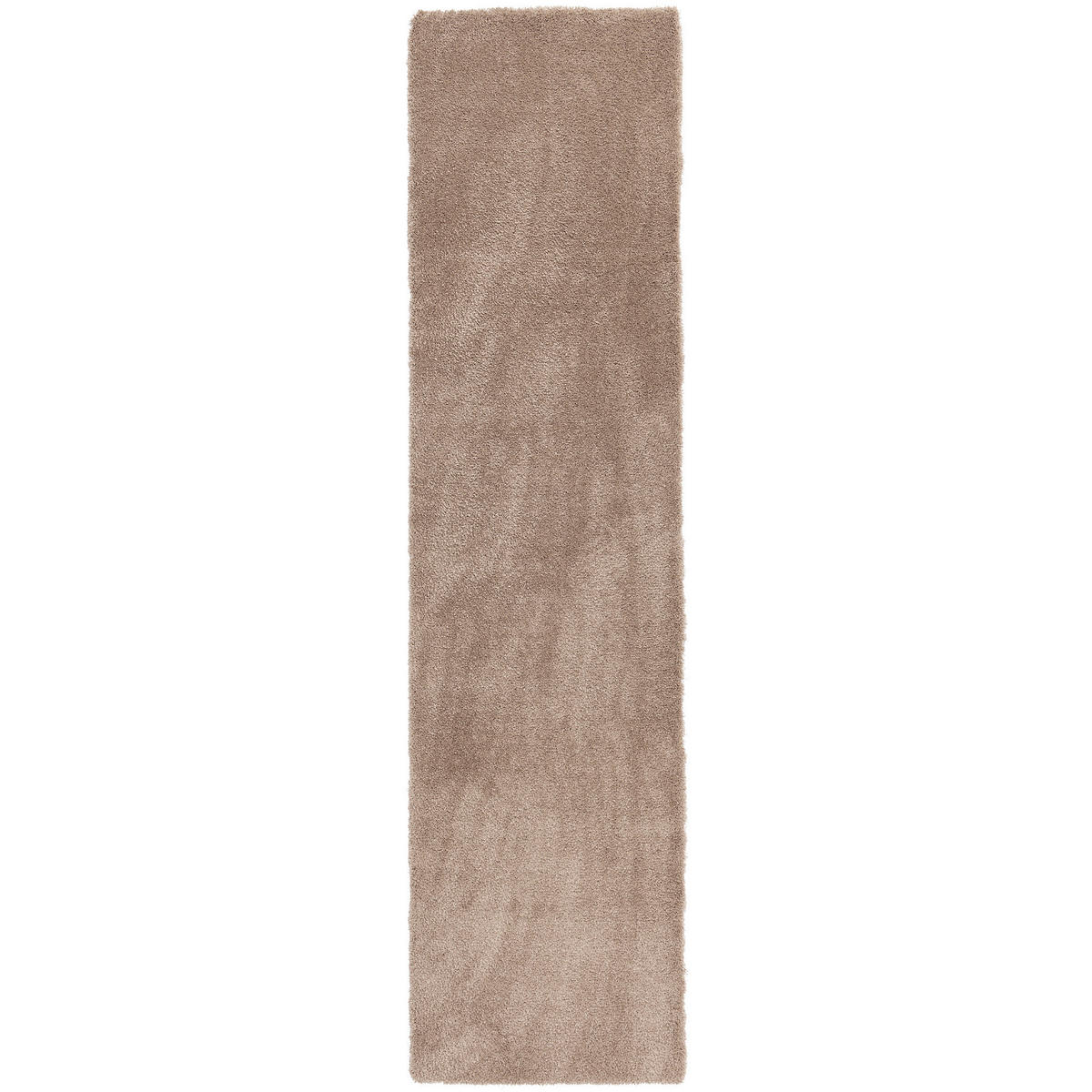 LUXUS HOCHFLOR LANGFLOR TEPPICH LÄUFER HARMONY - Taupe, Textil (80/160cm) - Snapstyle