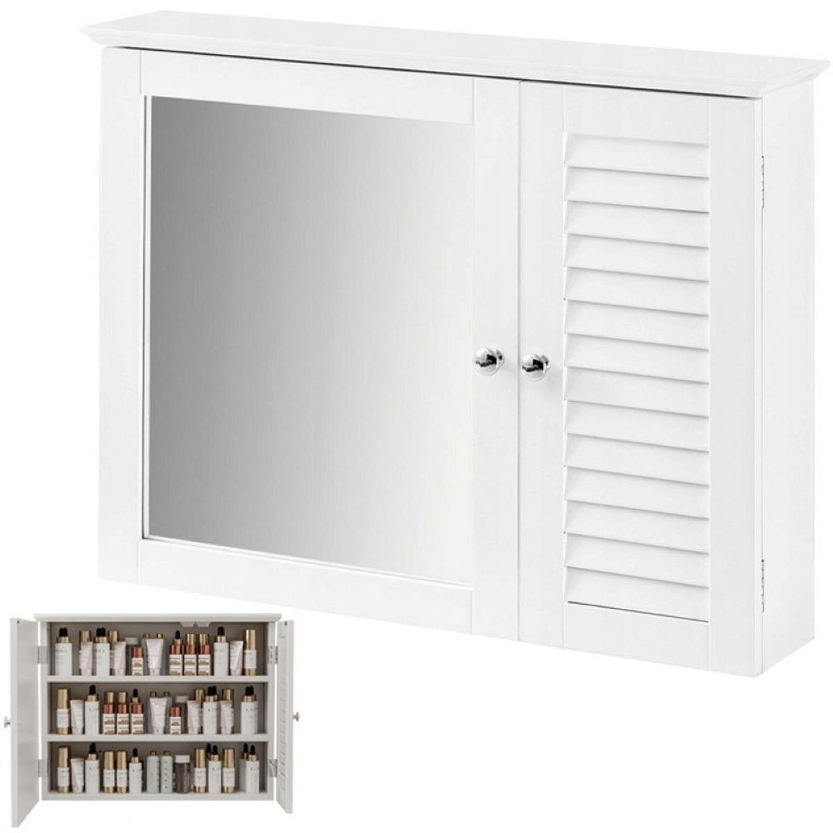 BADEZIMMERSCHRANK, weiß 65/15/49 cm - Weiß, Holzwerkstoff (65/49/15cm)