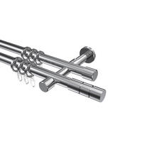 GARDINENSTANGE Prestige Elanto 100 cm, 2-läufig, 20 mm Ø Chrom - Chromfarben, Metall (100cm) - INTERDECO