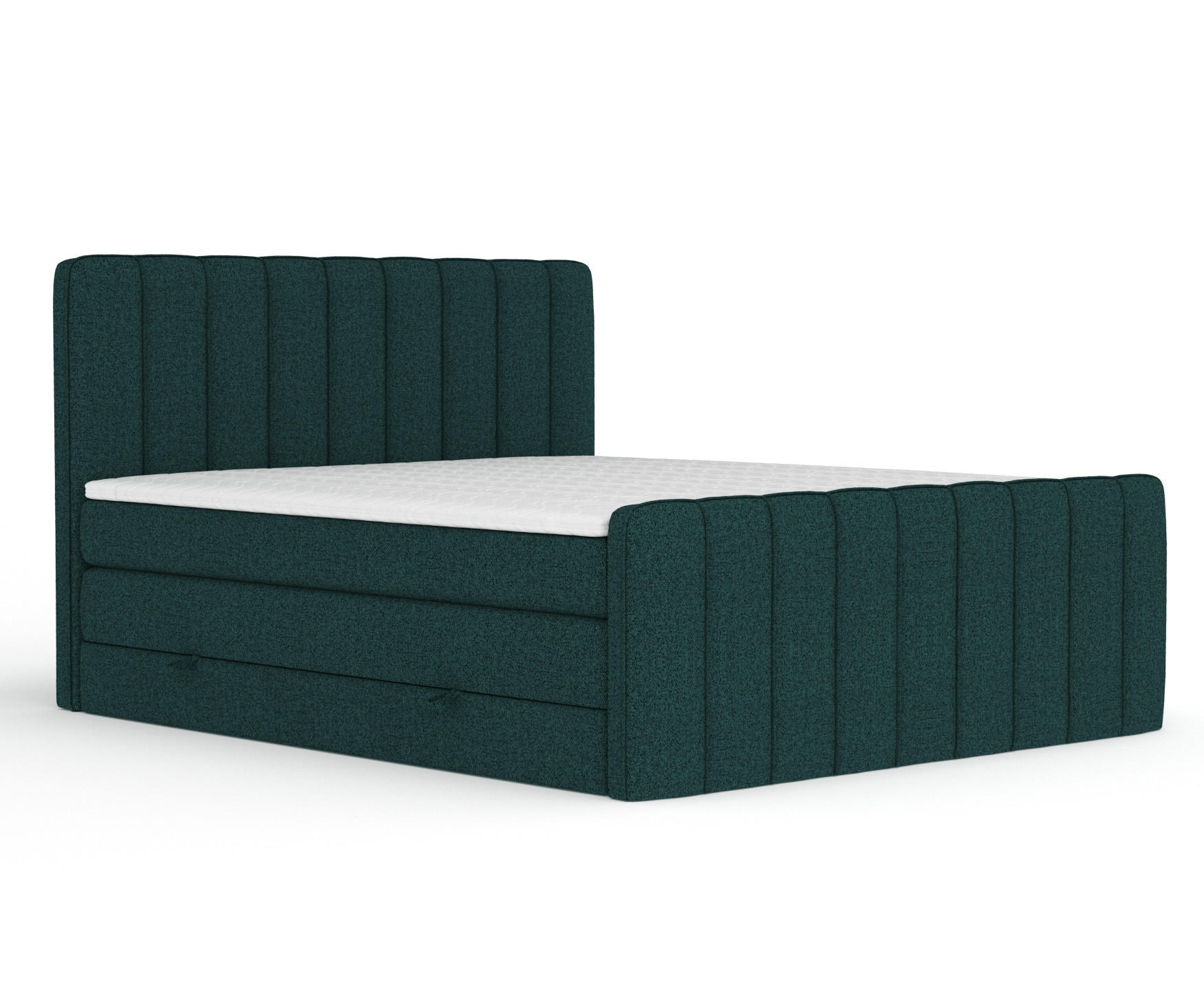 BOXSPRINGBETT Novara Grün 180/200 cm - Schwarz/Grün, Holz/Holzwerkstoff (180/200cm) - Maison de Reve