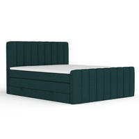 BOXSPRINGBETT Novara Grün 140/200 cm - Schwarz/Grün, Holz/Holzwerkstoff (140/200cm) - Maison de Reve