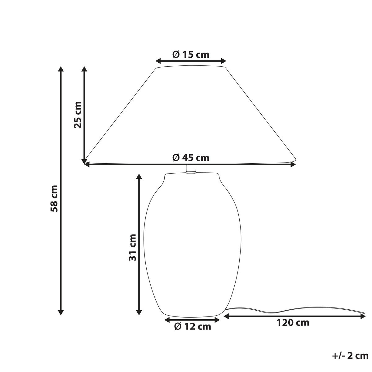 TISCHLEUCHTE Grau Graliwdo - Grau, Keramik (45/45/58cm) - Beliani