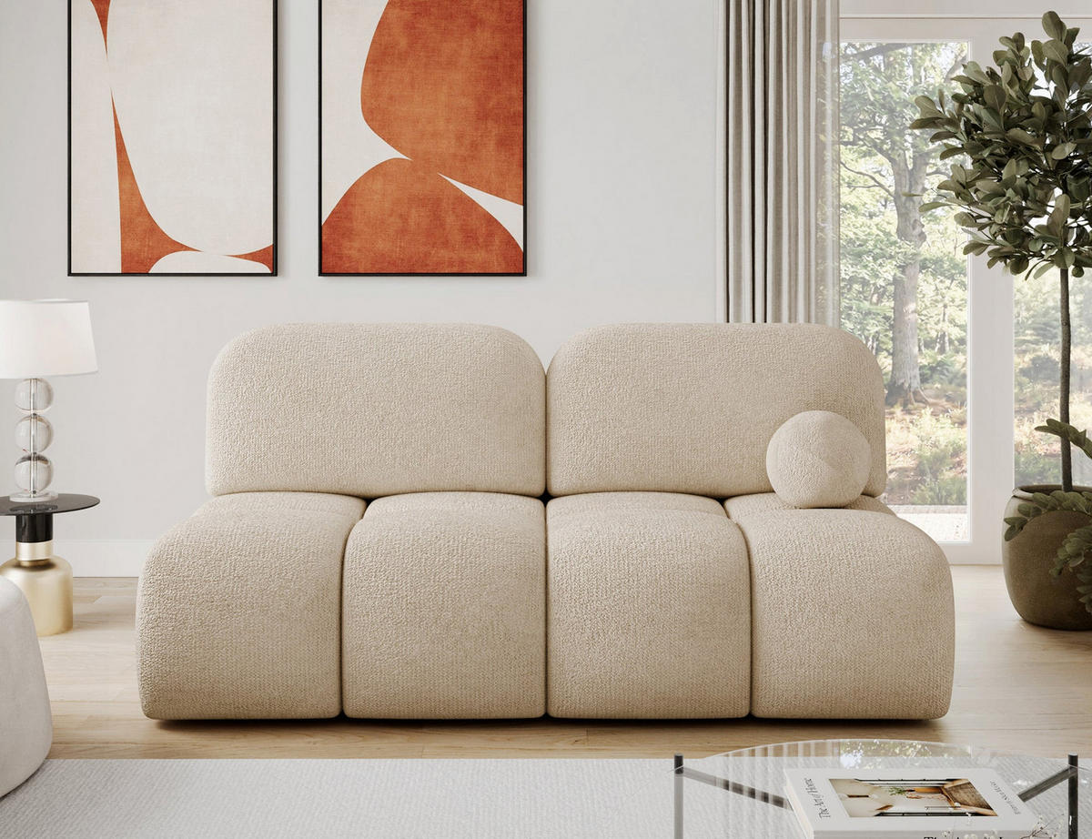 SCHLAFSOFA Nuwia mit Schlaffunktion und Bettkasten – Modernes Designsofa mit Schlafauszug und dekorativer Steppung - Beige, Kunststoff (200/102/100cm) - Wohnideebilder