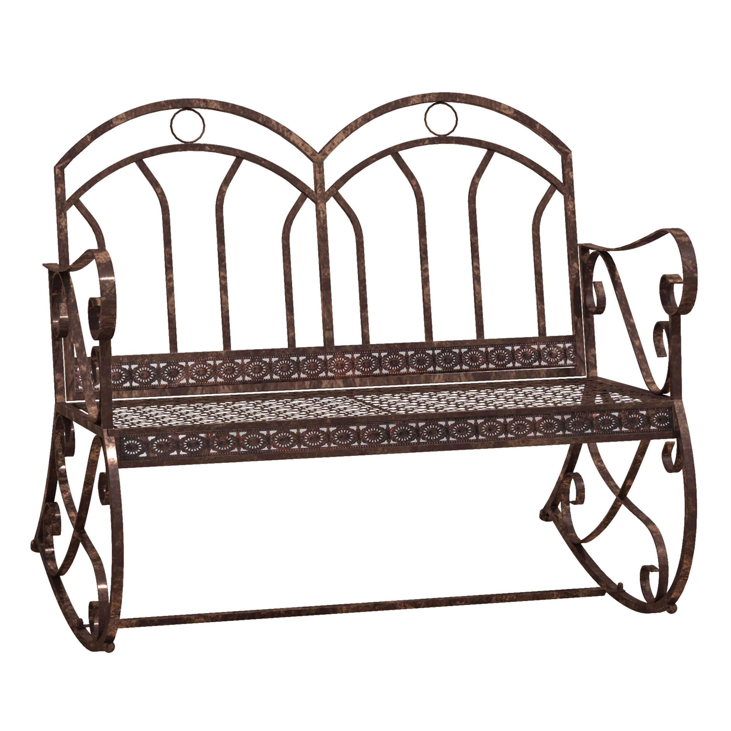 GARTENBANK, 2-Sitzer, Metall (Modell3/ Bronze-Rot) - Bronzefarben, Metall (82/90.5/105cm) - Outsunny