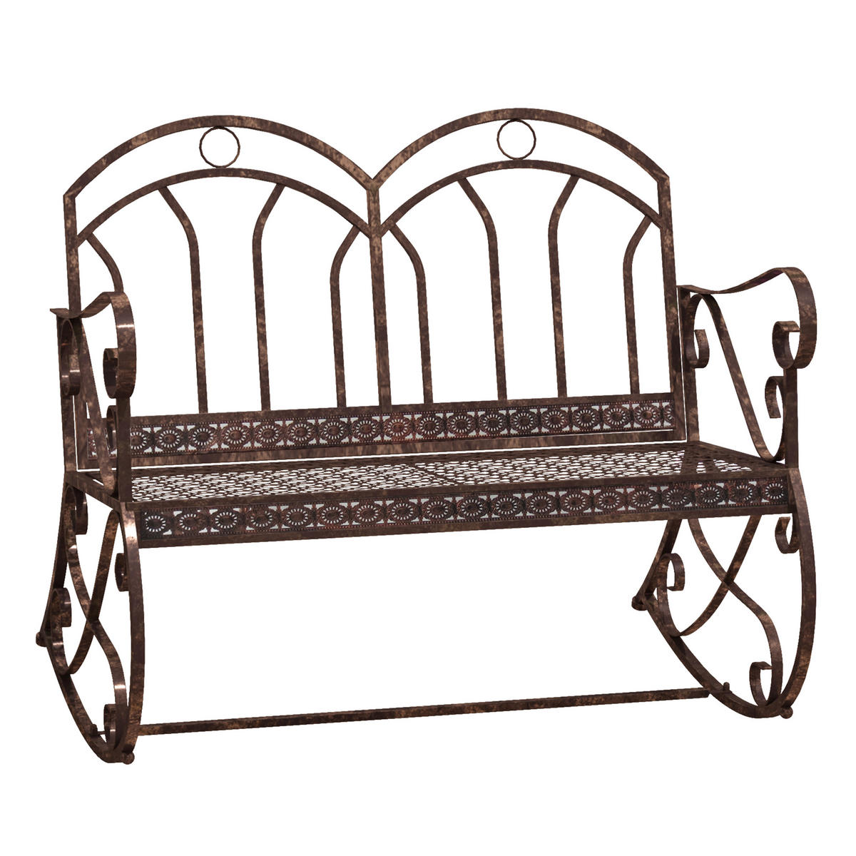GARTENBANK, 2-Sitzer, Metall (Modell3/ Bronze-Rot) - Bronzefarben, Metall (82/90.5/105cm) - Outsunny