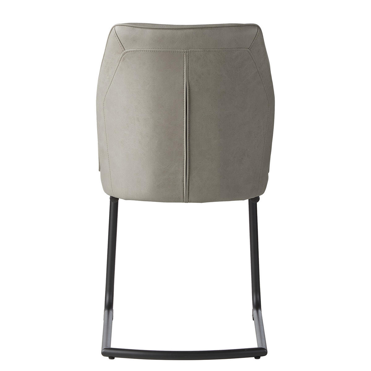 FREISCHWINGER - 2er-Set - Kunstleder / Eisen - Grau, Kunststoff/Metall (48/91/56cm) - home24