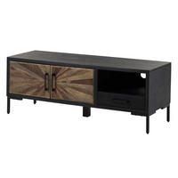 TV-BOARD Sheesham 136x45x50 schwarz lackiert SUN #105 - Schwarz, Holz (136/50/45cm) - Massivmoebel24