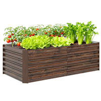 HOCHBEET, Für Gemüsegarten, offener Boden, abgerundete Kanten, 180x90x57,5cm, Dunkelbraun - Multicolor, Holzwerkstoff (180/57.5/90cm) - FORIOUS