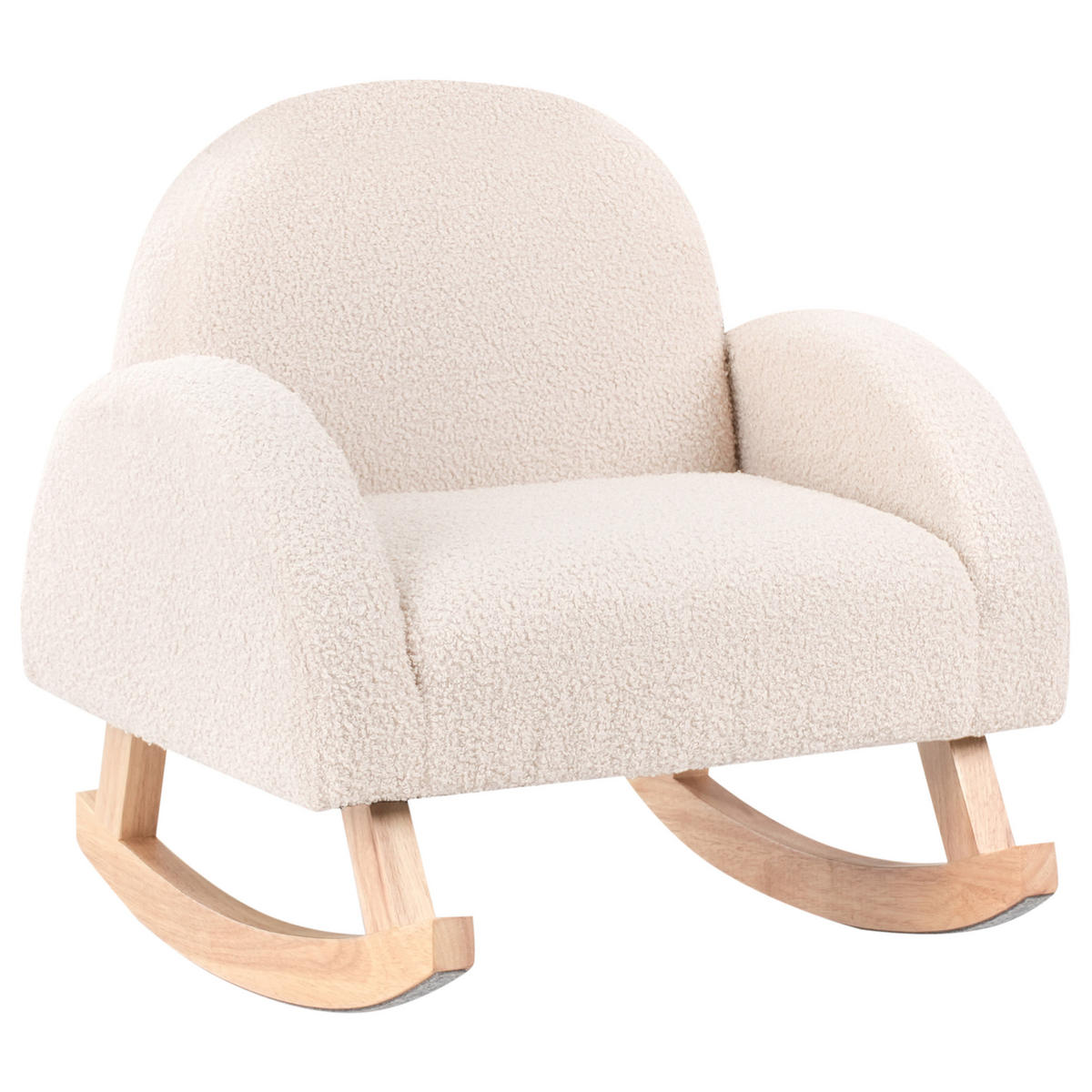 KINDERSCHAUKELSTUHL Bouclé Hellbeige Hug - Beige, Textil (54/53/52cm) - Beliani