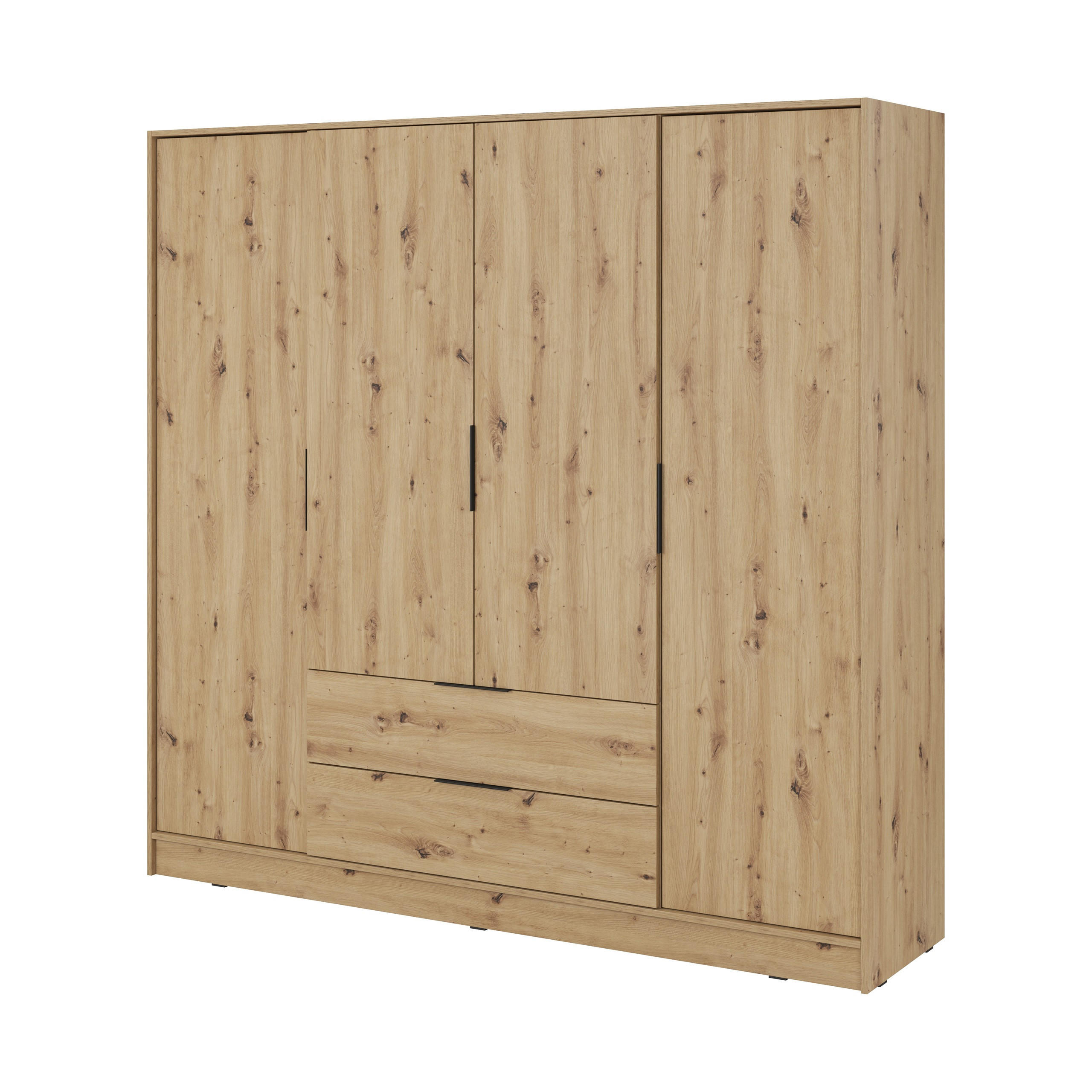 DREHTÜRENSCHRANK CATERINA 206/200/51 cm 4-türig Eiche Artisan - Eiche Artisan, Holzwerkstoff (206/200/51cm) - MASSENO