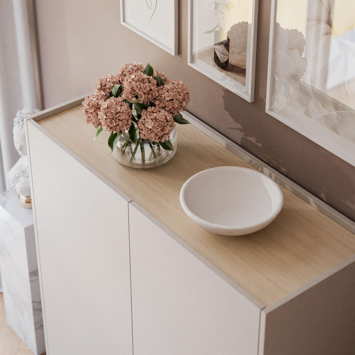 KOMMODE ESSENCE 2D KD97 Kaschmir / Eiche Linea - Kaschmir/Eichefarben, Holzwerkstoff (97/122/37cm) - Lookway