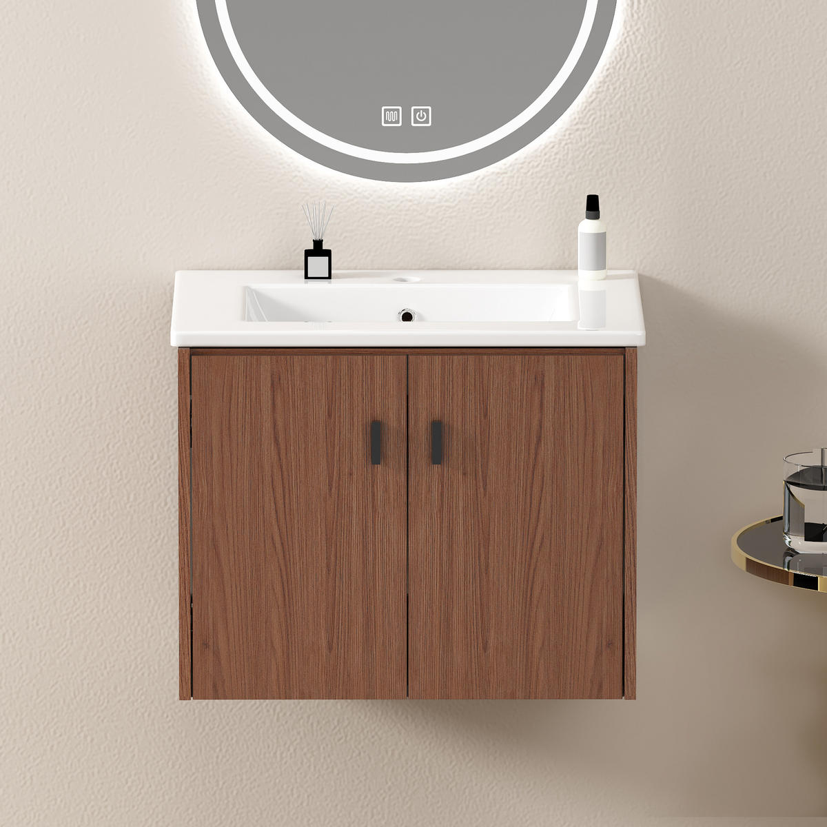 WASCHTISCH Rotbraun 60 cm - Rotbraun, Holz (60/46.48/46cm) - PANGIVO