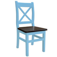 KREUZSTUHL Holz Blau, Farbe Nuss - Walnussfarben, Holz (46/97/47cm)
