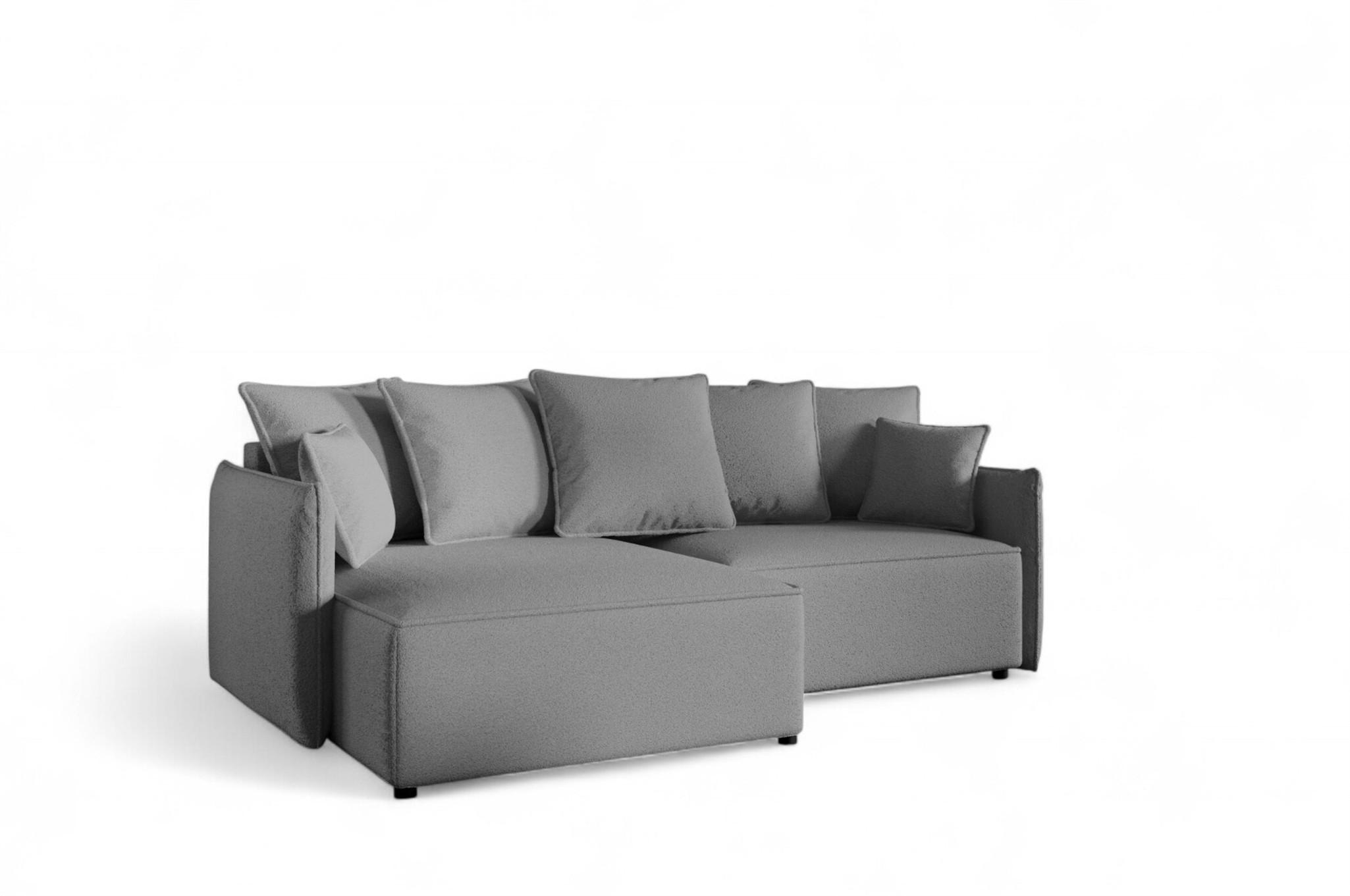 ECKSOFA Minea Mit Schlaffunktion - Dunkelgrau, Holzwerkstoff/Textil (221/153cm) - Fun Möbel