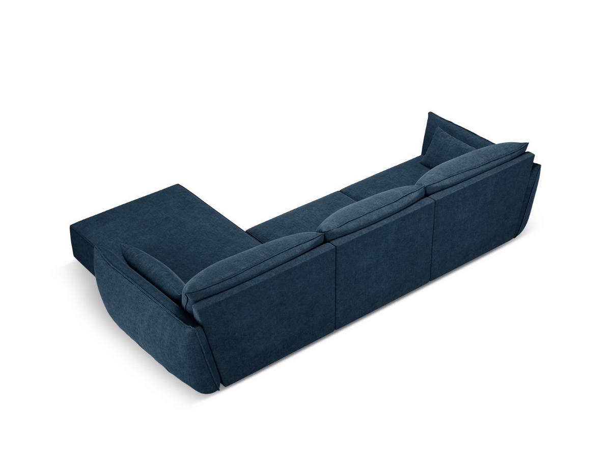 ECKSOFA rechts Kaelle aus Chenille-Stoff königsblau 4 Sitzplätze - Blau, Textil (171/308cm) - Micadoni