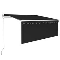 MARKISE Automatisch Einziehbar mit Volant 3,5x2,5 m Anthrazit - Anthrazit, Metall (350/1/350cm) - furnicato