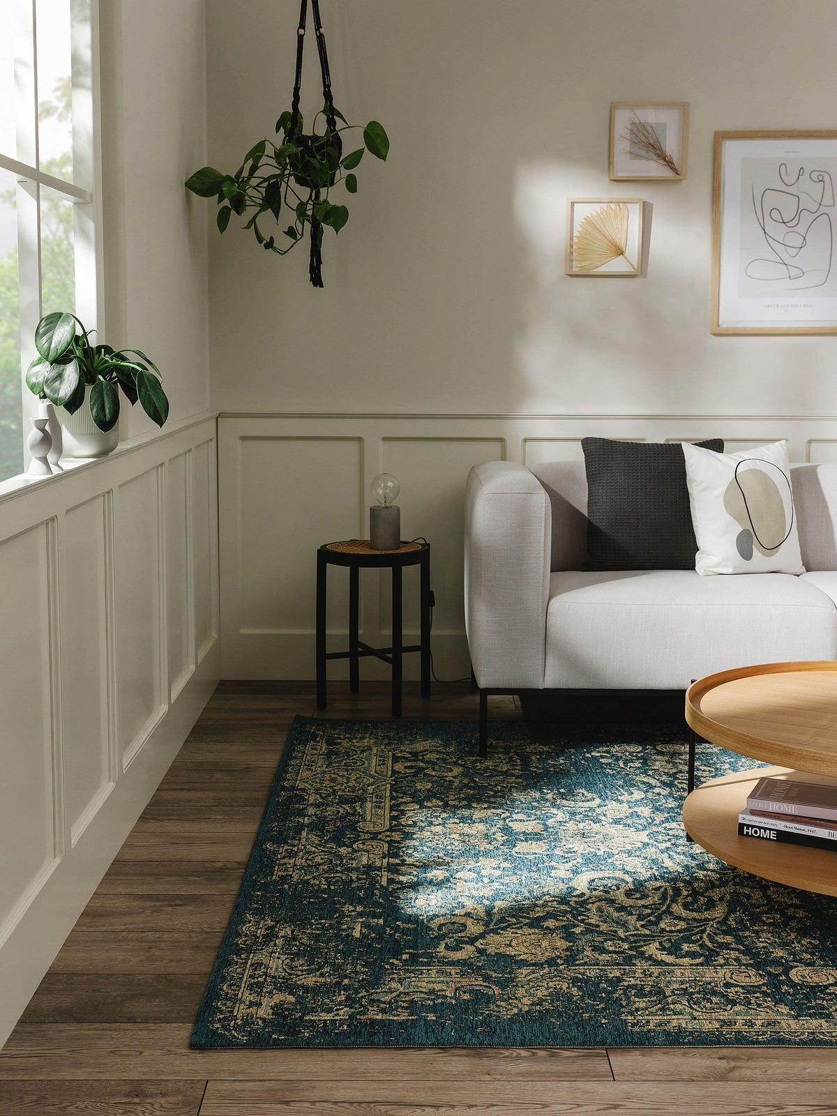 FLACHGEWEBETEPPICH Frencie Blau 120x180 cm - Blau, Textil (120/180cm) - benuta Nest