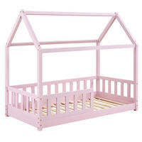 KINDERBETT Marli rosa 80x160 cm - Rosa, Holz (80/160cm) - Juskys