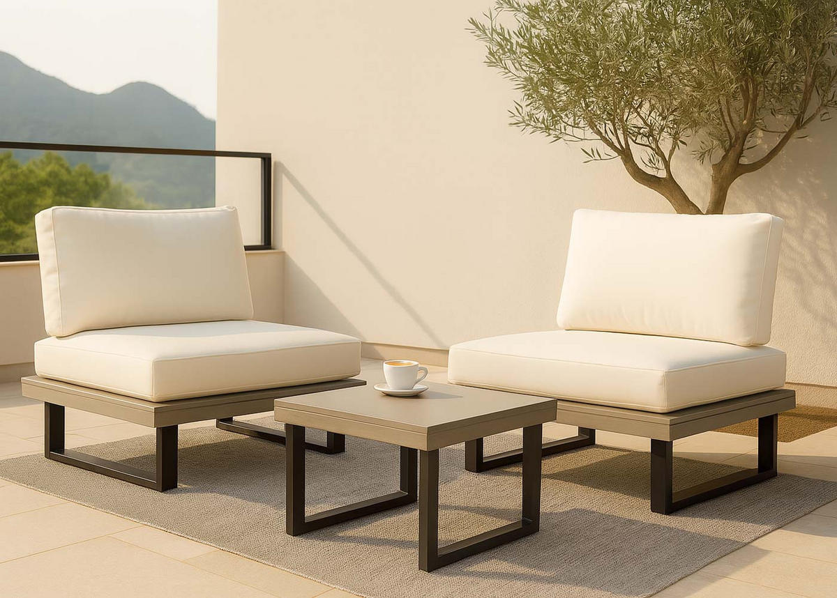 LOUNGE-SESSEL Schwarz, Grau, Cremeweiß - Schwarz/Weiß, Holz (82/75/82cm) - MCW