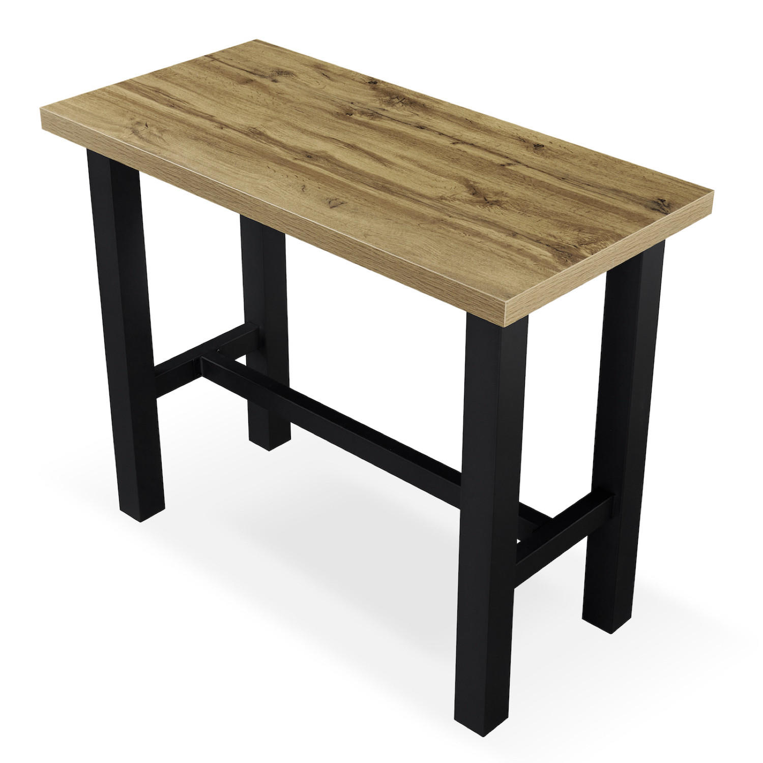 BARTISCH LOTTE 120/60/105 cm - Hellbraun/Schwarz, Holzwerkstoff/Metall (60/120/105cm) - DUBI Möbel