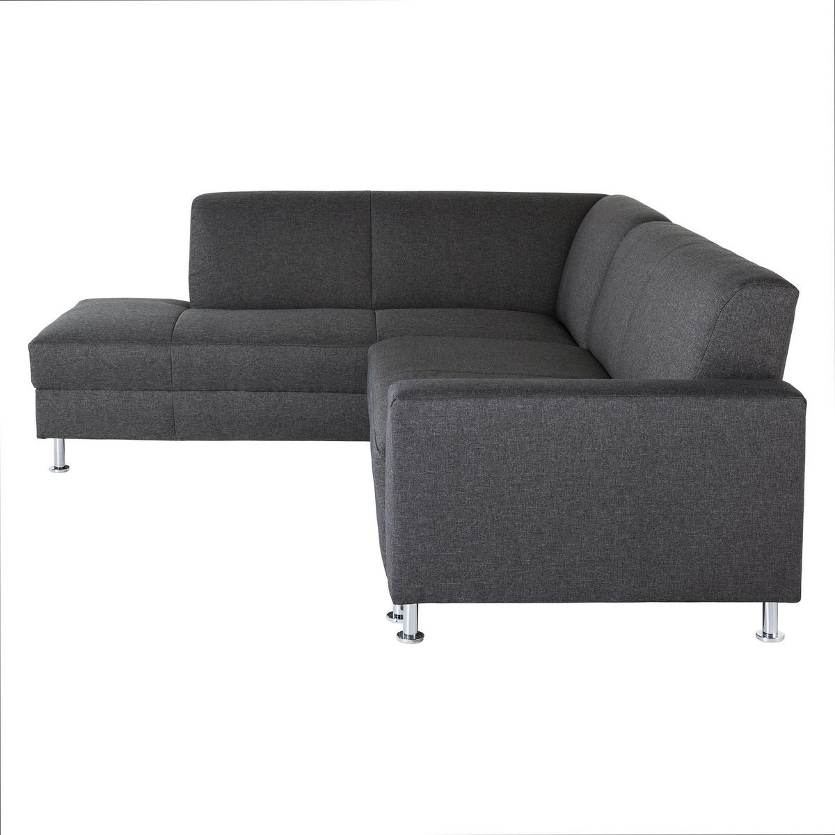ECKSOFA mit Schlaffunktion Katrine Flachgewebe graphit - Graphitfarben, Kunststoff (190/245cm) - 58aufmkessel