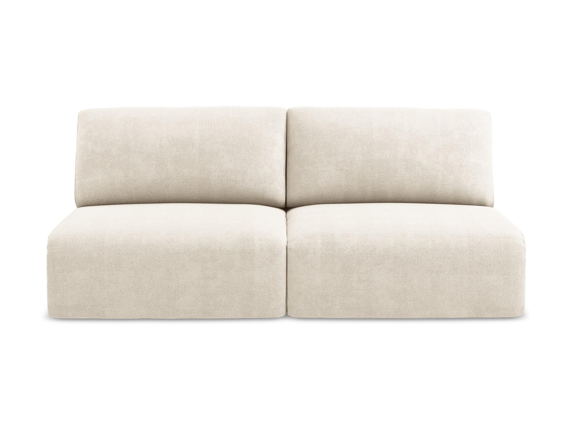 3-SITZER SOFA mit Schlaffunktion Chenille Stoff Beige - Beige/Creme, Kunststoff/Textil (216/79/102cm) - Makamii