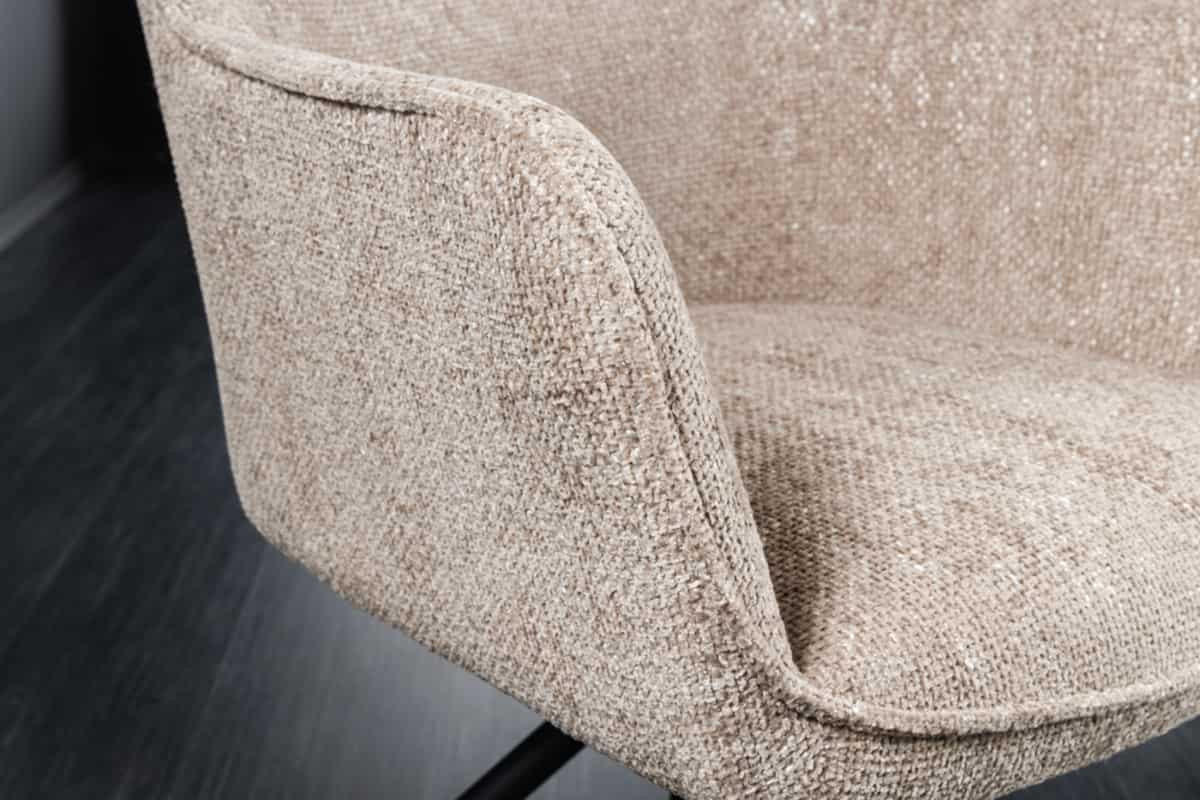 STUHL VERONA Strukturstoff Champagner 80 cm - Beige/Schwarz, Textil/Metall (58/80/59cm) - riess-ambiente