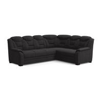 ECKSOFA mit Schlaffunktion und Bettkasten – weiches Chenille-Gewebe - Schwarz Hochglanz/Anthrazit, Holz/Kunststoff (211/263cm) - Cotta