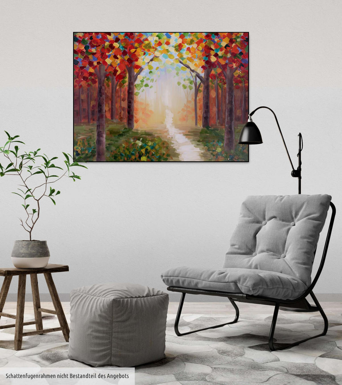 ACRYLBILD HANDGEMALT 100/75 cm - Blau/Gelb, Holz/Textil (100/75cm) - KUNSTLOFT