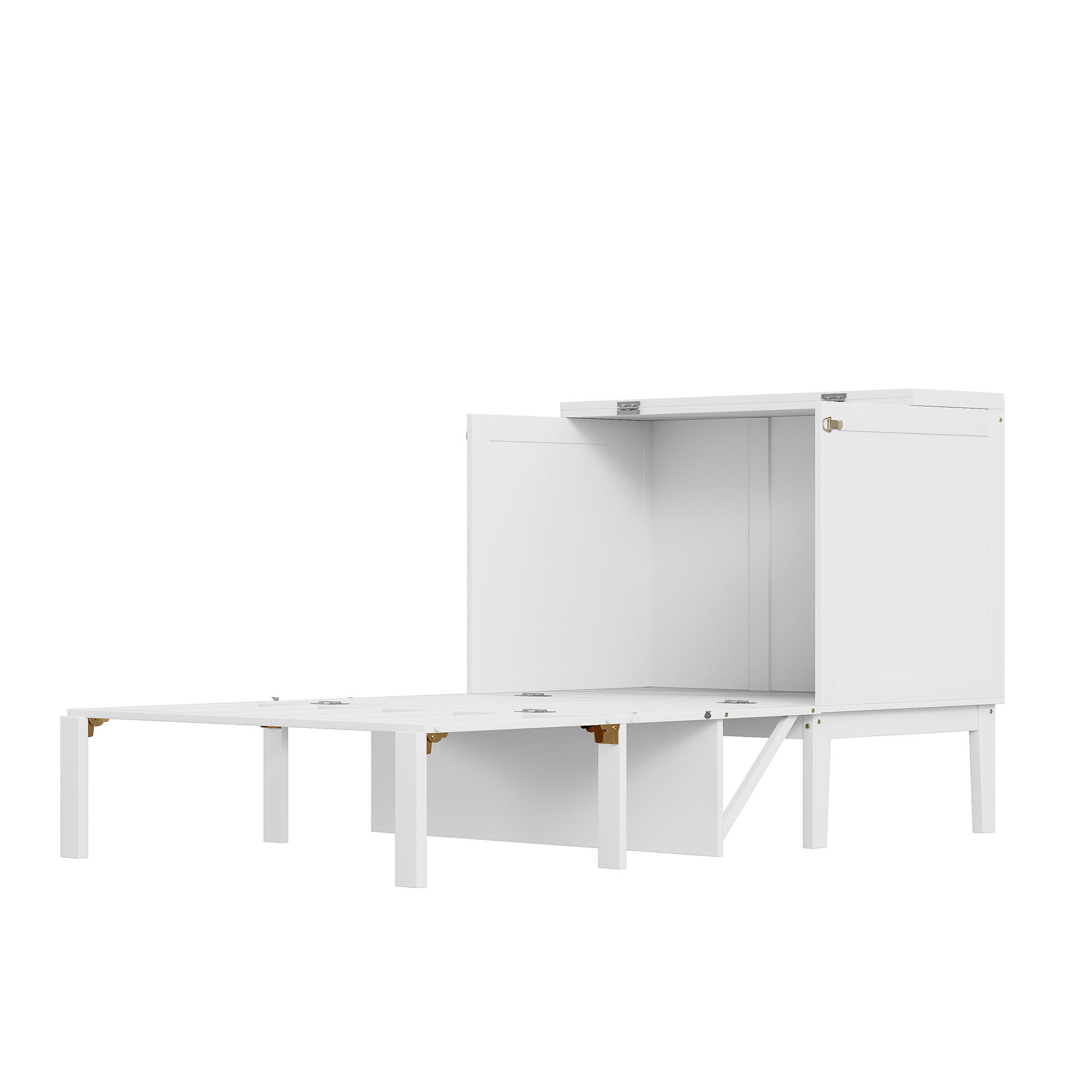 SCHRANKBETT 90/200 cm in Weiß mit Lattenrost - Weiß, Holz/Holzwerkstoff (90/200cm) - CHICFURN
