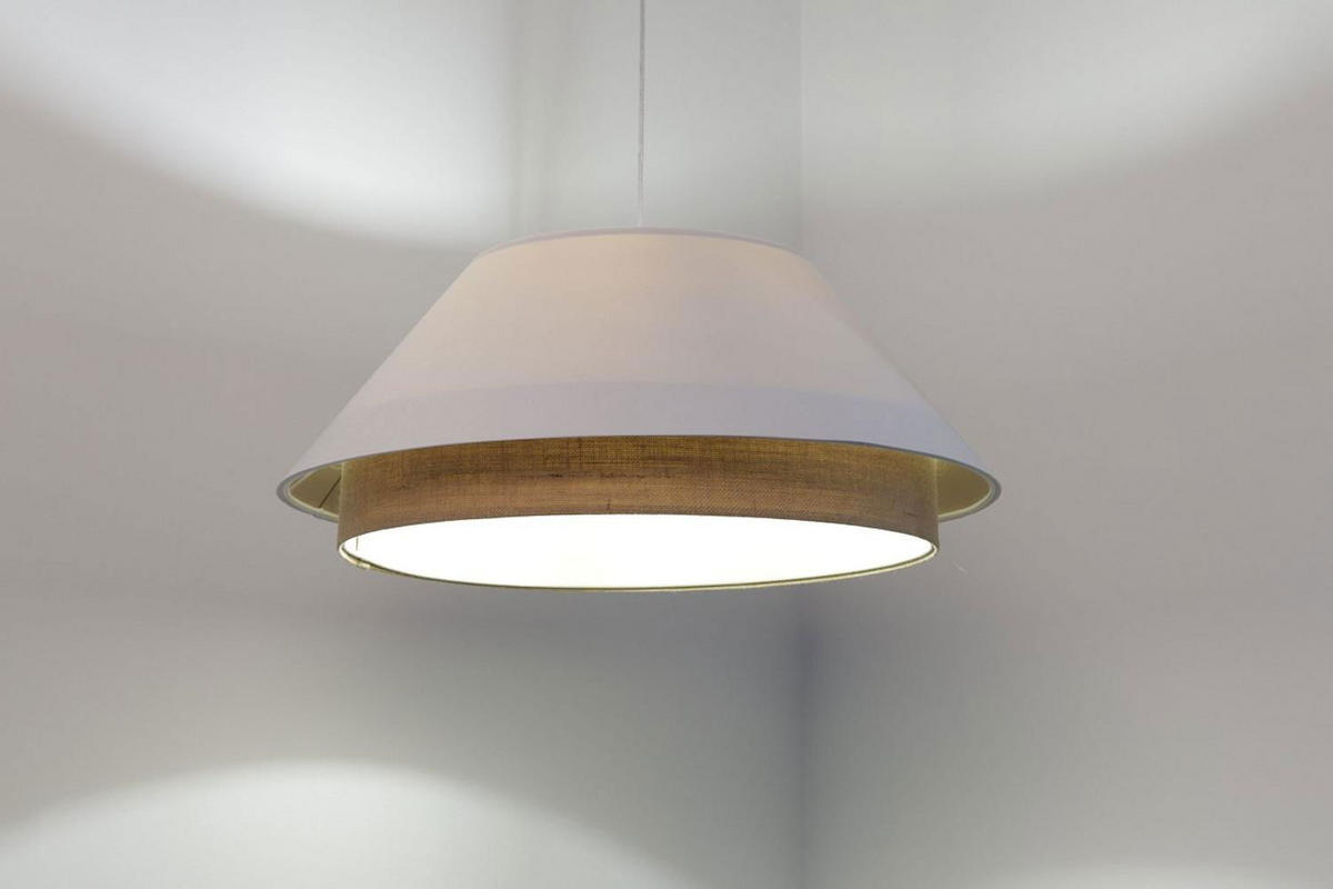 HÄNGELEUCHTE Weiß 60/25 cm - Beige/Weiß, Kunststoff (60/1.3/25cm) - ONZENO