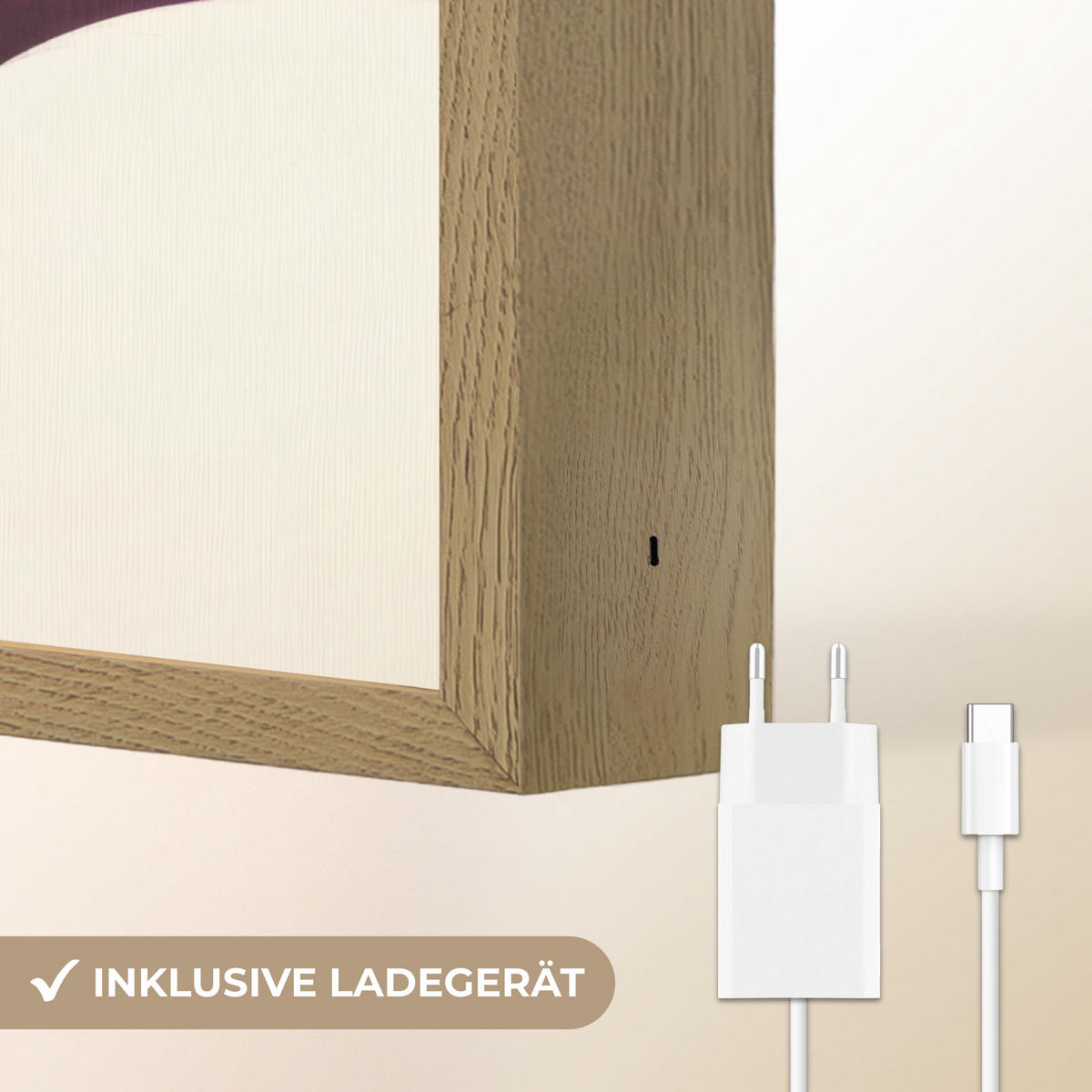 NÁSTĚNNÁ LAMPA S AKUMULÁTOREM Tvary - abstraktní - barevné 30x40 cm - růžová, kompozitní dřevo (30/40/8cm) - OnlyWow