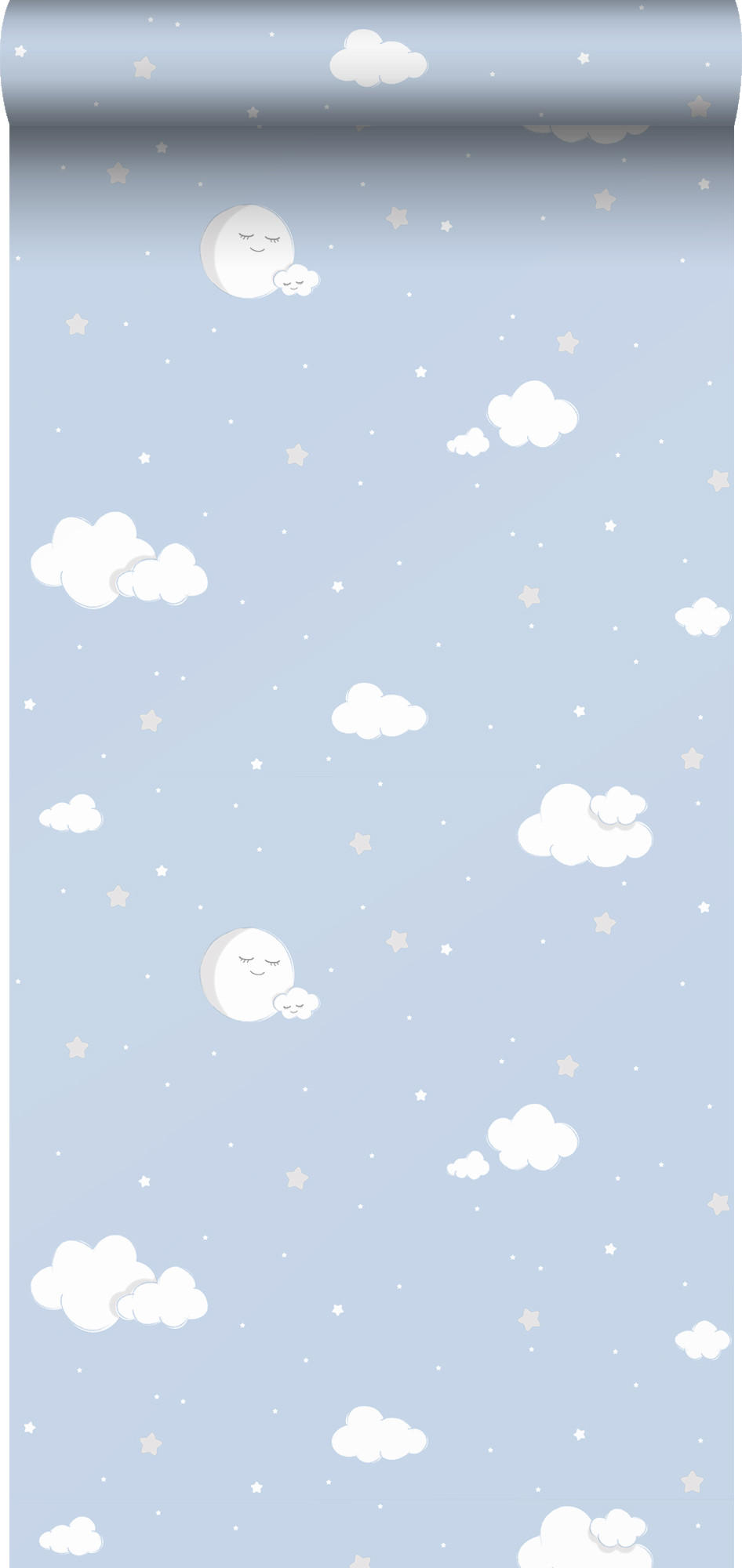 TAPETE kleine Wolken 53 cm x 10 m - Blau, Papier (53/0.1cm) - Sanders & Sanders