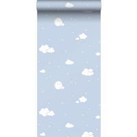 TAPETE kleine Wolken 53 cm x 10 m - Blau, Papier (53/0.1cm) - Sanders & Sanders